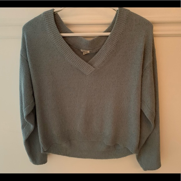 Garage Cropped Turquoise Sweater - Picture 2 of 5